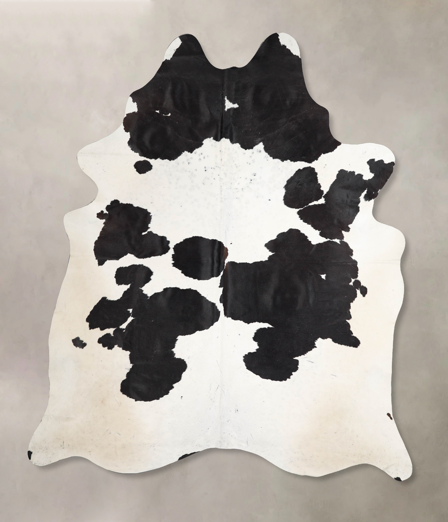Black and White XX-Large Brazilian Cowhide Rug 8'1"H x 6'10"W #A46515 by Hudson Hides