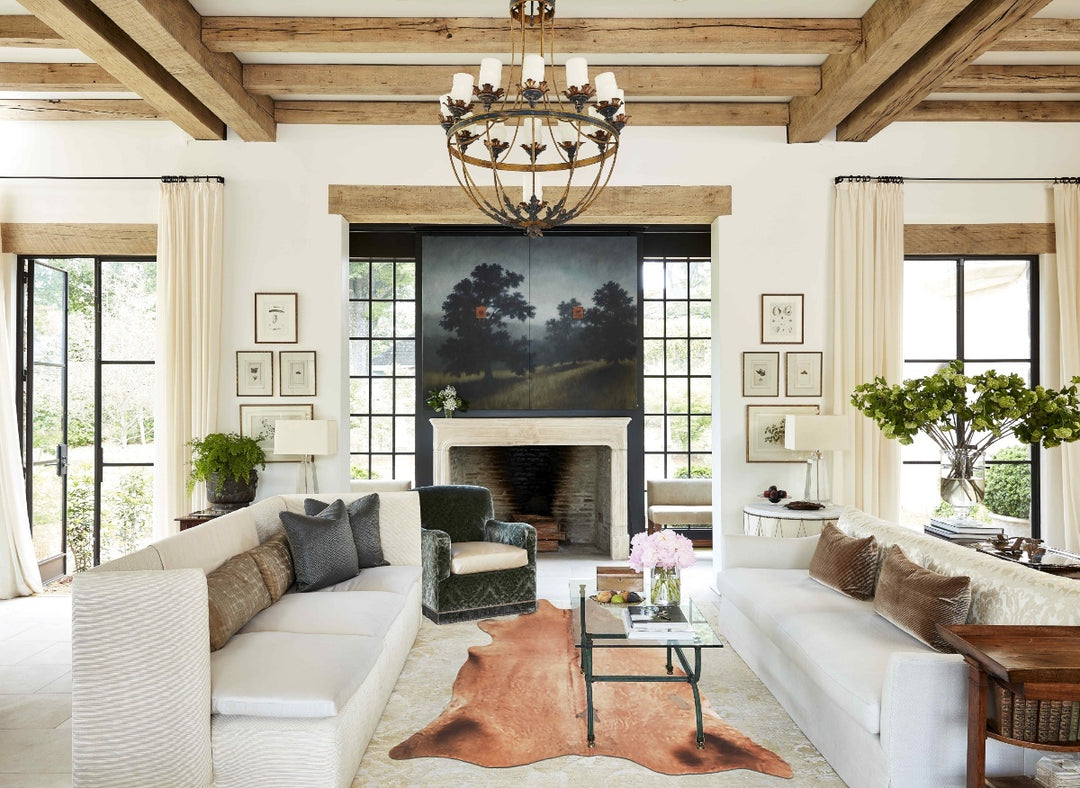 Taupe X-Large Brazilian Cowhide Rug 6'11"H x 6'6"W #A46526 by Hudson H