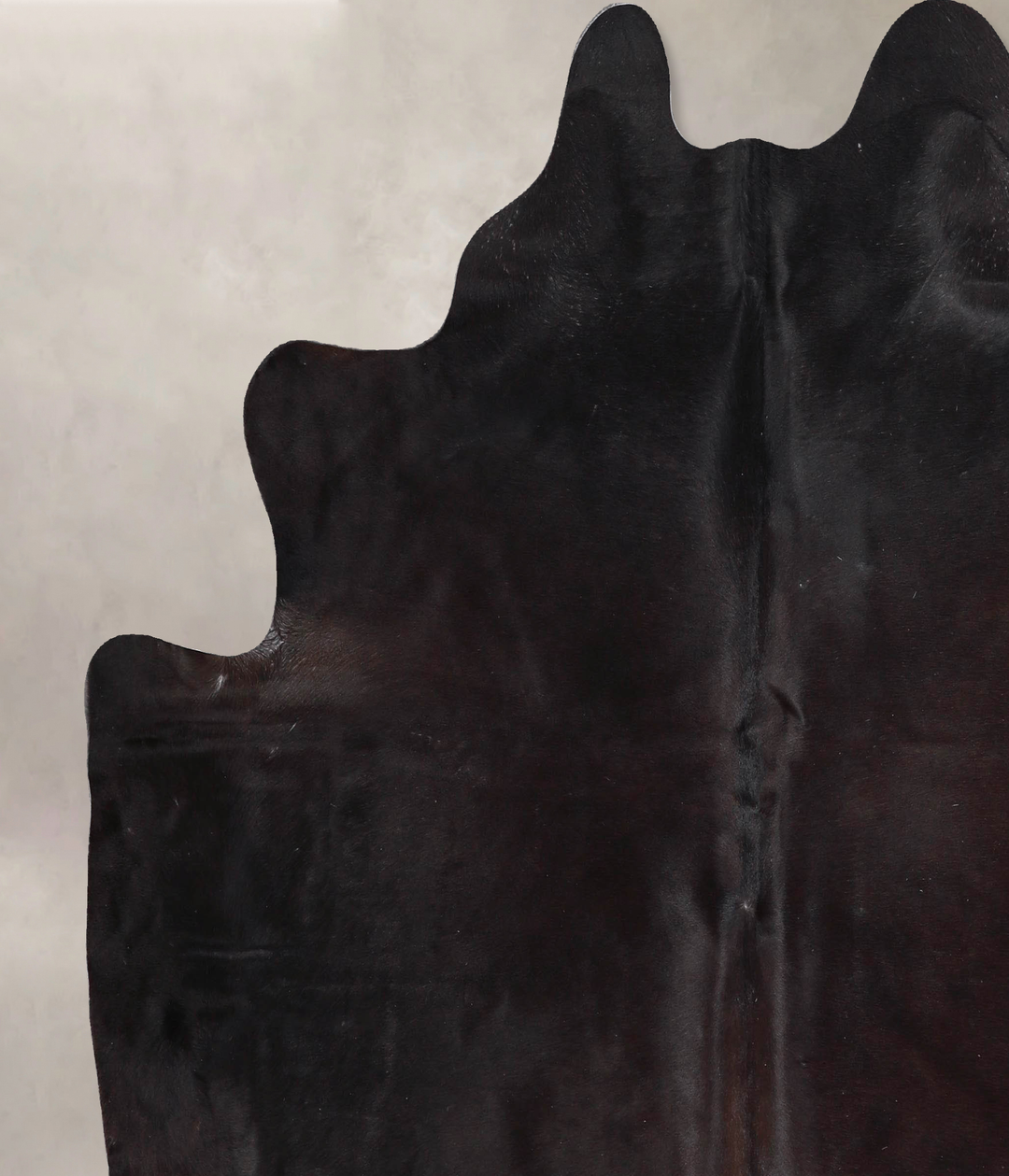 Solid Black X-Large Brazilian Cowhide Rug 6'9"H x 6'4"W #A46544 by Hud