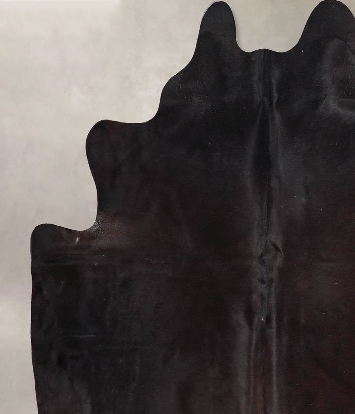 Solid Black X-Large Brazilian Cowhide Rug 6'9"H x 6'4"W #A46544 by Hudson Hides