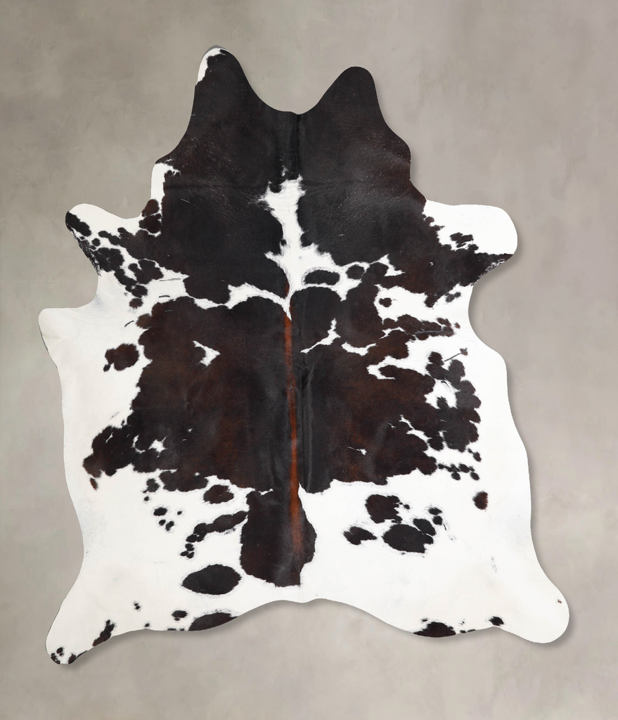Chocolate and White X-Large Brazilian Cowhide Rug 7'4"H x 6'0"W #A46584 by Hudson Hides