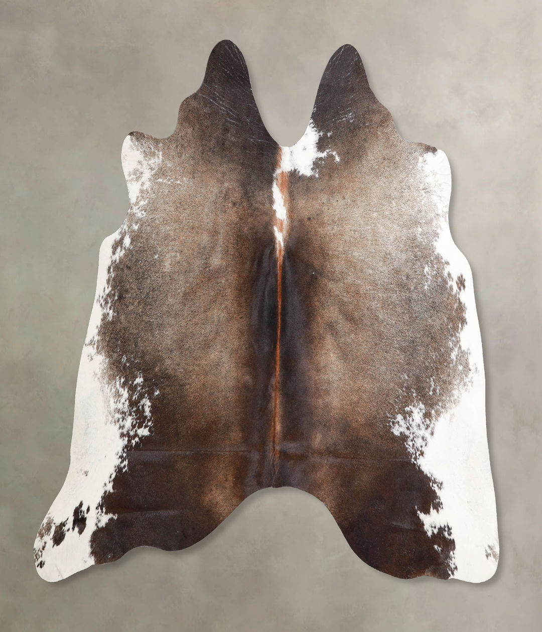 Grey with Beige Large Brazilian Cowhide Rug 5'1"H x 6'2"W #A46599 by H