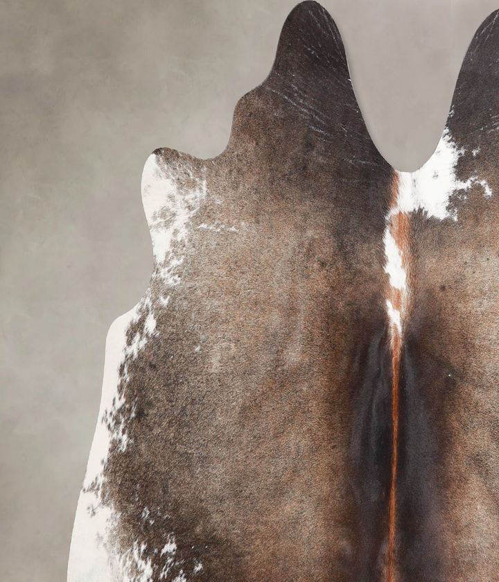 Grey with Beige Large Brazilian Cowhide Rug 5'1"H x 6'2"W #A46599 by Hudson Hides