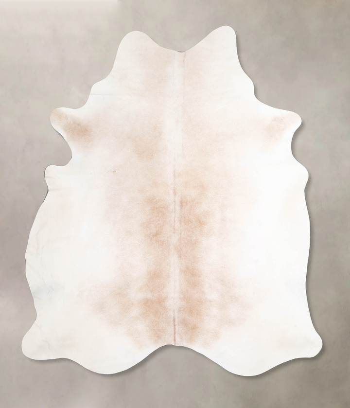 Ivory with Beige Large Brazilian Cowhide Rug 6'10"H x 5'8"W #A46608 by Hudson Hides