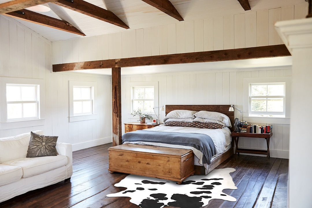Black and White XX-Large Brazilian Cowhide Rug 8'1"H x 6'10"W #A46642 