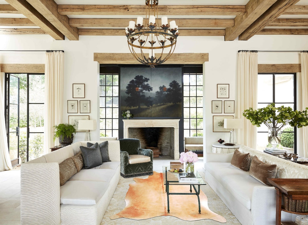 Beige XX-Large Brazilian Cowhide Rug 7'11"H x 6'5"W #A46653 by Hudson 