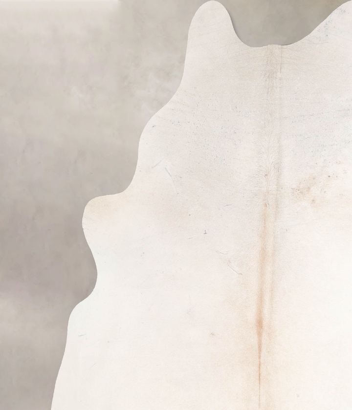 Ivory with Beige Large Brazilian Cowhide Rug 6'9"H x 5'9"W #A46663 by Hudson Hides