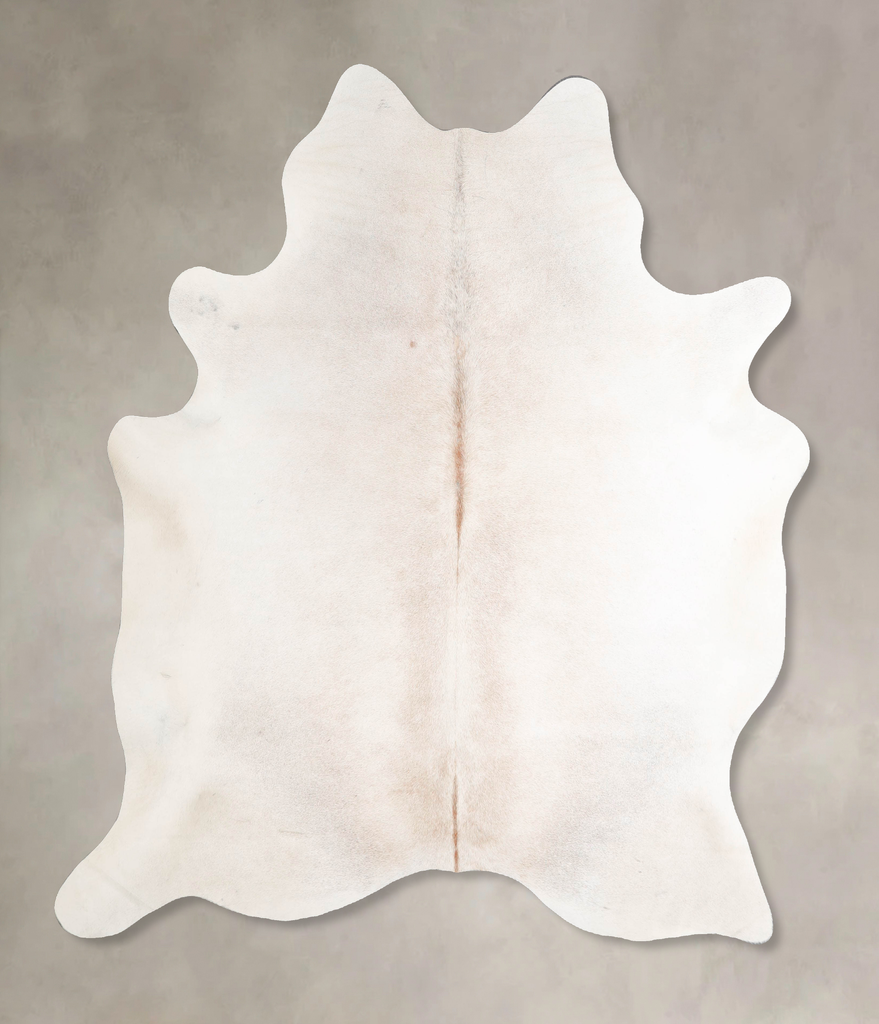 Ivory with Beige Large Brazilian Cowhide Rug 6'10"H x 5'10"W #A46669 by Hudson Hides