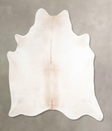 Ivory with Beige X-Large Brazilian Cowhide Rug 6'9"H x 6'3"W #A46673 by Hudson Hides