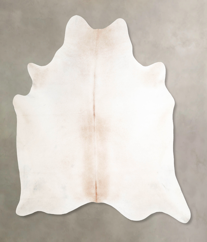 Ivory with Beige X-Large Brazilian Cowhide Rug 6'9"H x 6'3"W #A46673 by Hudson Hides