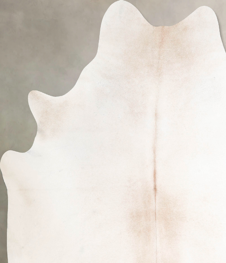 Ivory with Beige X-Large Brazilian Cowhide Rug 6'9"H x 6'3"W #A46673 by Hudson Hides