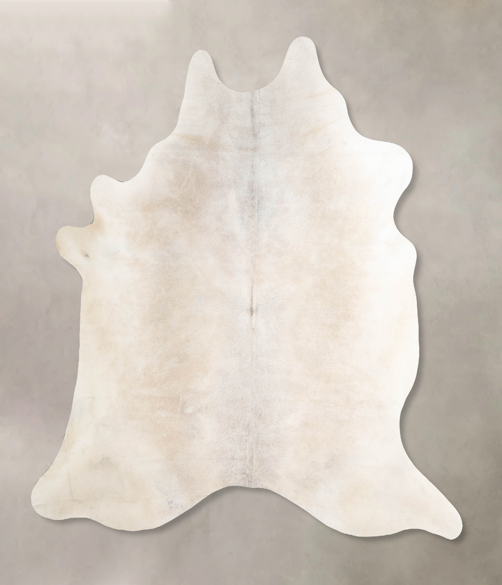 Ivory with Beige X-Large Brazilian Cowhide Rug 6'10"H x 6'6"W #A46674 by Hudson Hides