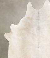 Ivory with Beige X-Large Brazilian Cowhide Rug 6'10"H x 6'6"W #A46674 by Hudson Hides