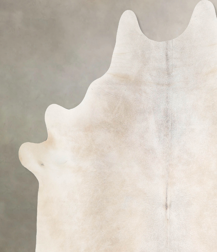 Ivory with Beige X-Large Brazilian Cowhide Rug 6'10"H x 6'6"W #A46674 by Hudson Hides