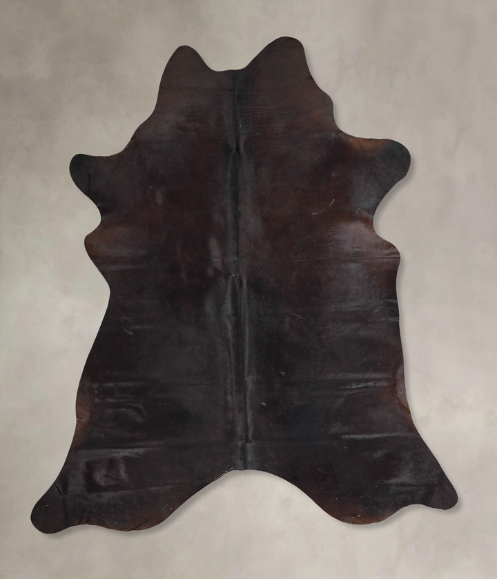 Solid Black X-Large Brazilian Cowhide Rug 7'0"H x 6'4"W #A46675 by Hudson Hides