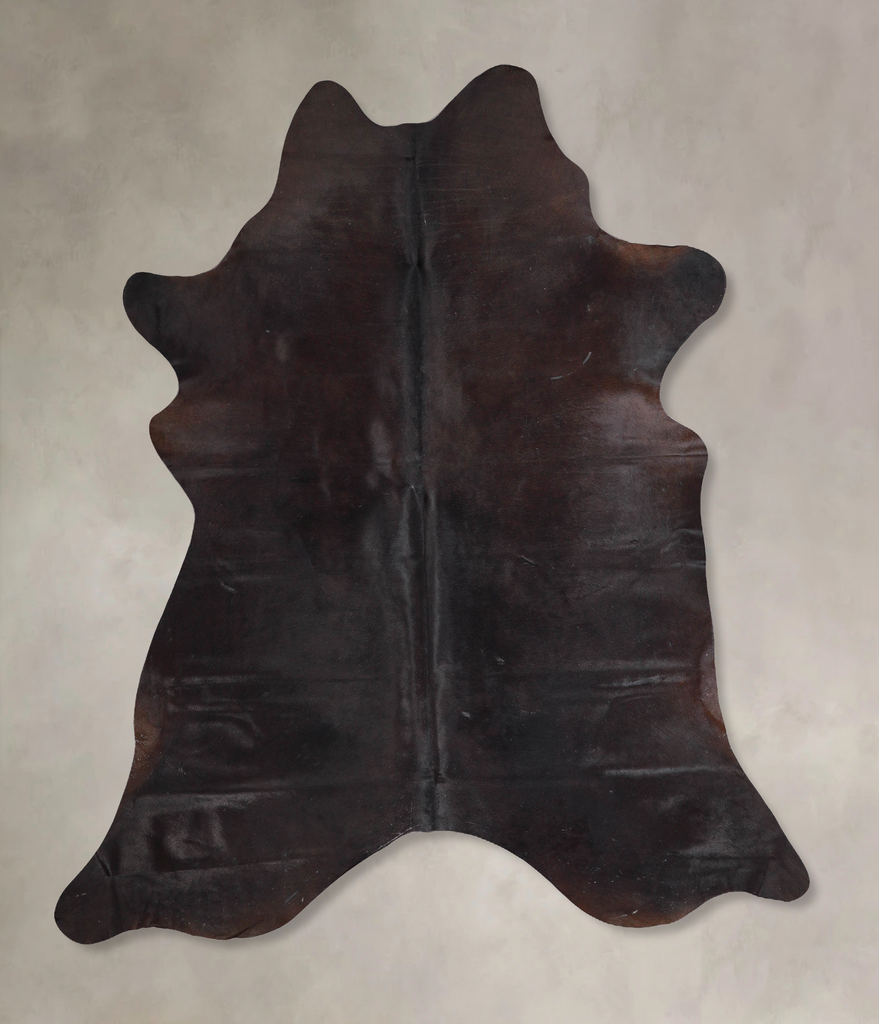 Solid Black X-Large Brazilian Cowhide Rug 7'0"H x 6'4"W #A46675 by Hudson Hides
