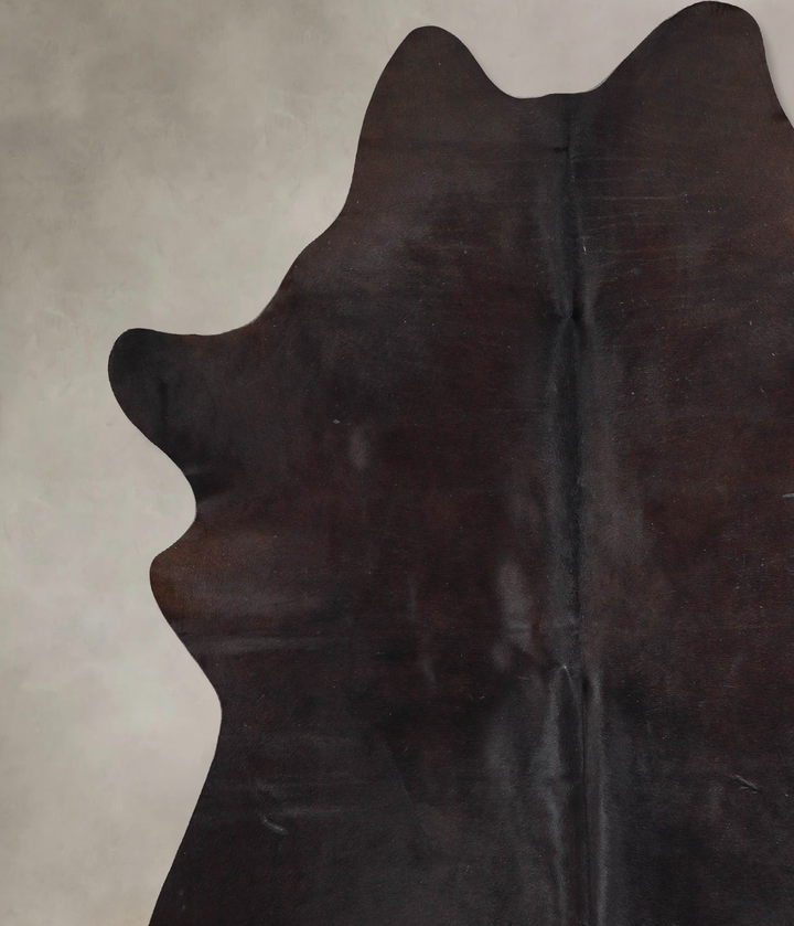 Solid Black X-Large Brazilian Cowhide Rug 7'0"H x 6'4"W #A46675 by Hudson Hides