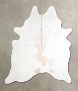 Ivory with Beige XX-Large Brazilian Cowhide Rug 8'1"H x 6'11"W #A46682 by Hudson Hides