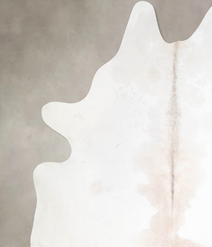 Ivory with Beige XX-Large Brazilian Cowhide Rug 8'1"H x 6'11"W #A46682 by Hudson Hides