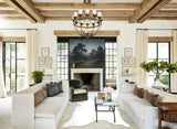 Ivory with Beige XX-Large Brazilian Cowhide Rug 8'1"H x 6'11"W #A46682 by Hudson Hides
