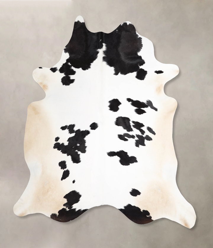 Black and White XX-Large Brazilian Cowhide Rug 7'4"H x 7'2"W #A46713 by Hudson Hides