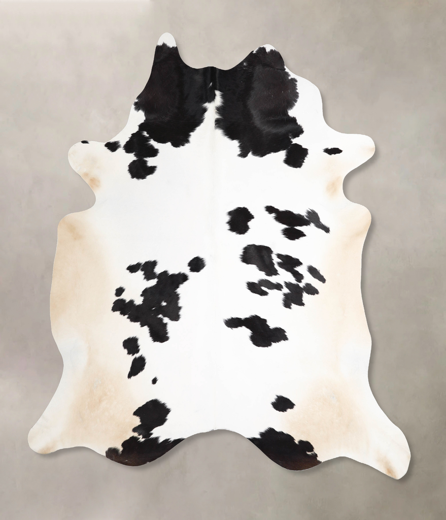 Black and White XX-Large Brazilian Cowhide Rug 7'4"H x 7'2"W #A46713 by Hudson Hides