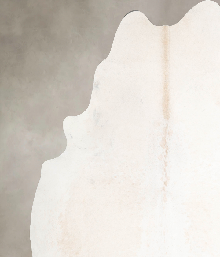 Beige and White XX-Large Brazilian Cowhide Rug 7'10"H x 7'4"W #A46714 by Hudson Hides