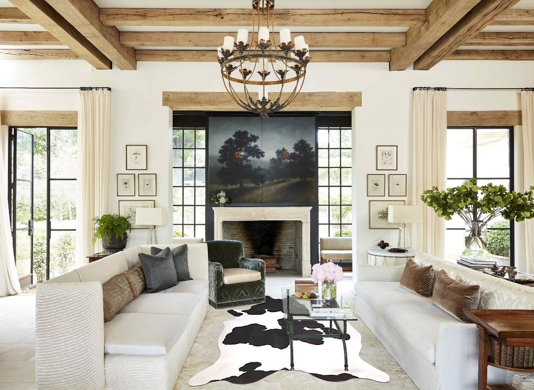 Black and White XX-Large Brazilian Cowhide Rug 8'1"H x 6'7"W #A46742 b