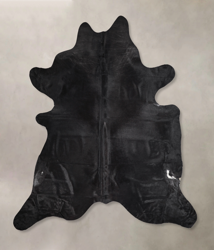 Solid Black XX-Large Brazilian Cowhide Rug 7'9"H x 7'2"W #A46747 by Hudson Hides