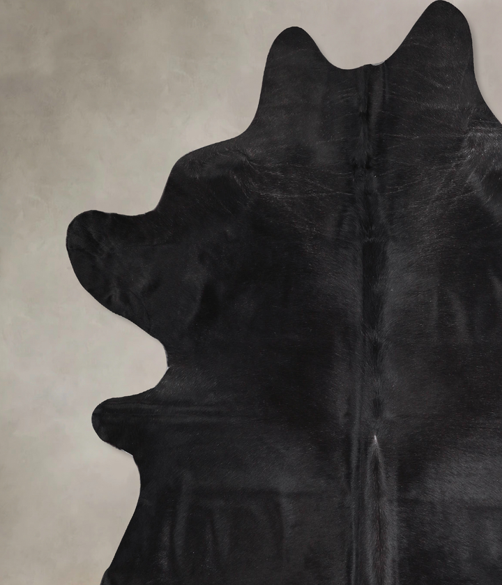 Solid Black XX-Large Brazilian Cowhide Rug 7'9"H x 7'2"W #A46747 by Hudson Hides