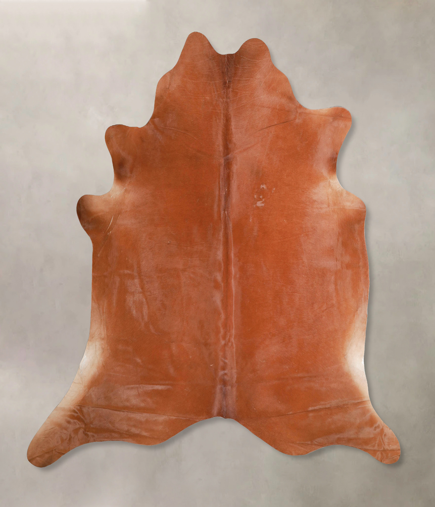 Solid Brown XX-Large Brazilian Cowhide Rug 7'2"H x 7'0"W #A46750 by Hudson Hides