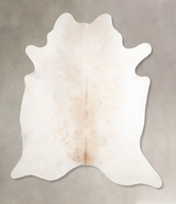 Ivory with Beige XX-Large Brazilian Cowhide Rug 7'11"H x 7'1"W #A46758 by Hudson Hides