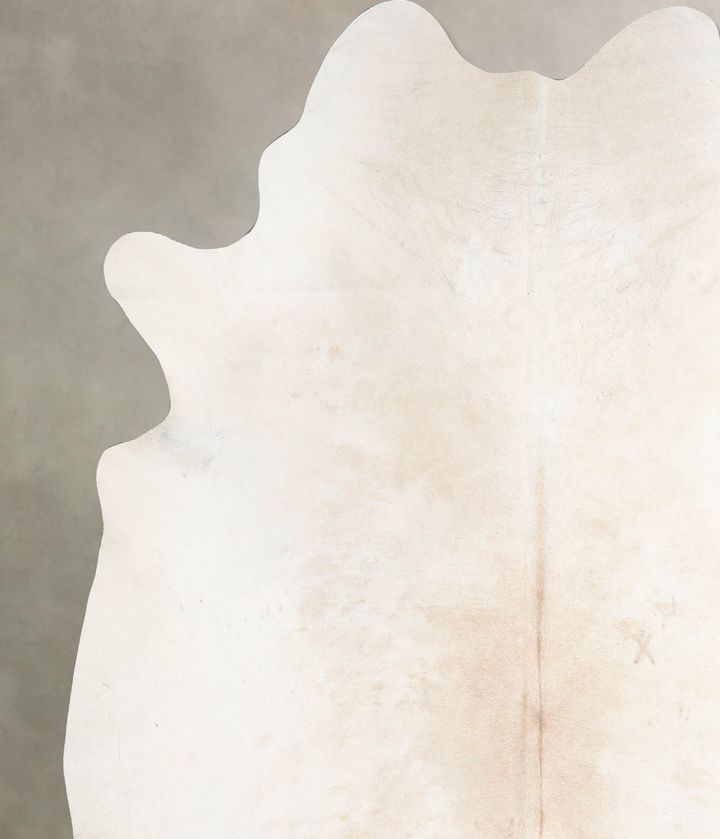 Ivory with Beige XX-Large Brazilian Cowhide Rug 7'11"H x 7'1"W #A46758 by Hudson Hides