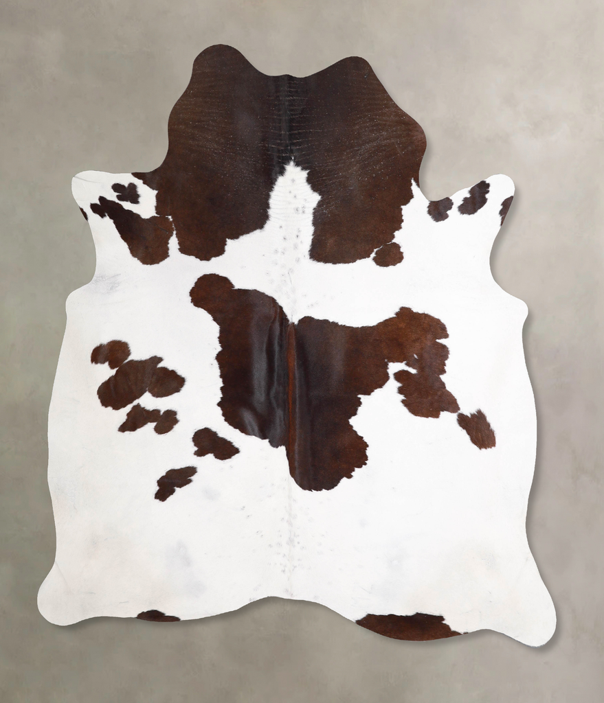 Chocolate and White X-Large Brazilian Cowhide Rug 7'3"H x 6'5"W #A46819 by Hudson Hides