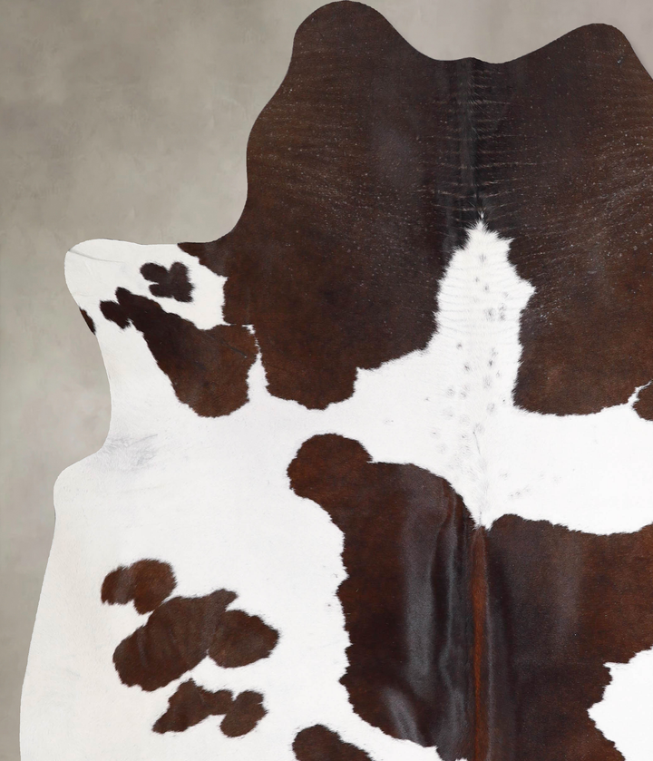 Chocolate and White X-Large Brazilian Cowhide Rug 7'3"H x 6'5"W #A46819 by Hudson Hides