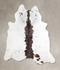 Chocolate and White XX-Large Brazilian Cowhide Rug 7'9
