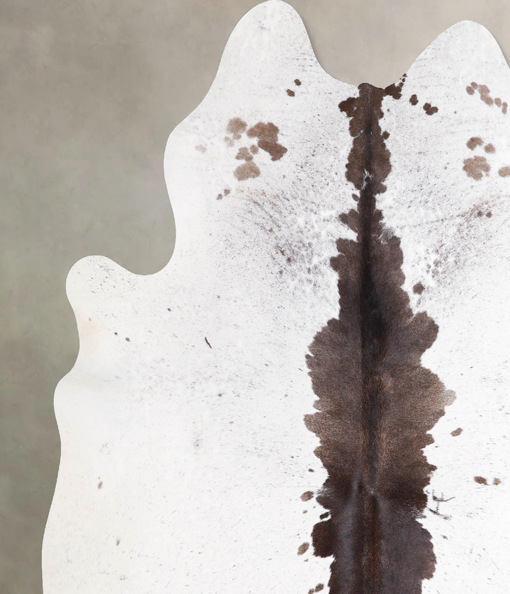 Chocolate and White XX-Large Brazilian Cowhide Rug 7'9"H x 6'9"W #A46822 by Hudson Hides