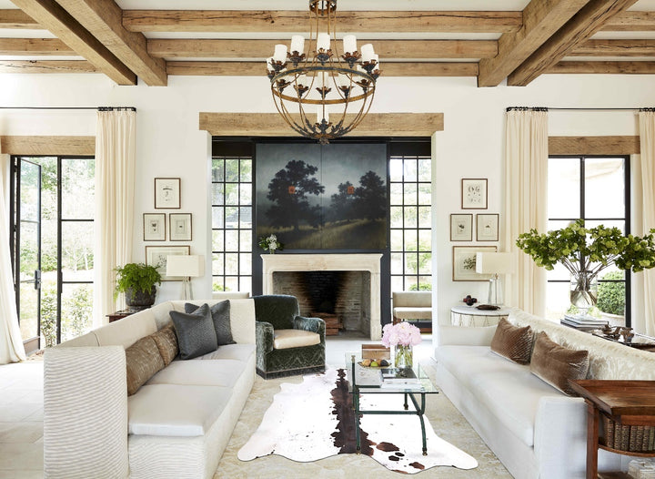 Chocolate and White XX-Large Brazilian Cowhide Rug 7'9"H x 6'9"W #A46822 by Hudson Hides