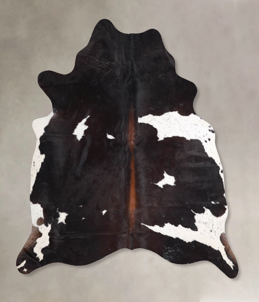 Chocolate and White X-Large Brazilian Cowhide Rug 7'2"H x 6'2"W #A46836 by Hudson Hides