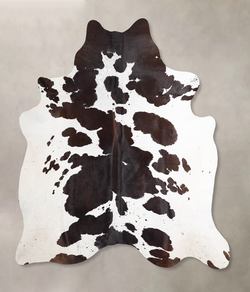Chocolate and White X-Large Brazilian Cowhide Rug 7'0"H x 6'4"W #A46911 by Hudson Hides