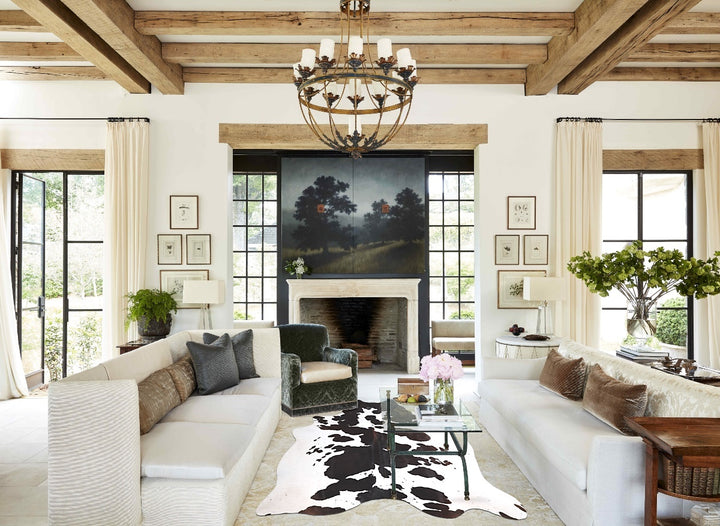 Chocolate and White X-Large Brazilian Cowhide Rug 7'0"H x 6'4"W #A46911 by Hudson Hides