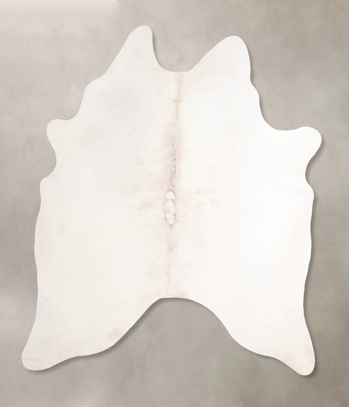 Ivory with Beige X-Large Brazilian Cowhide Rug 7'0"H x 5'11"W #A46914 by Hudson Hides