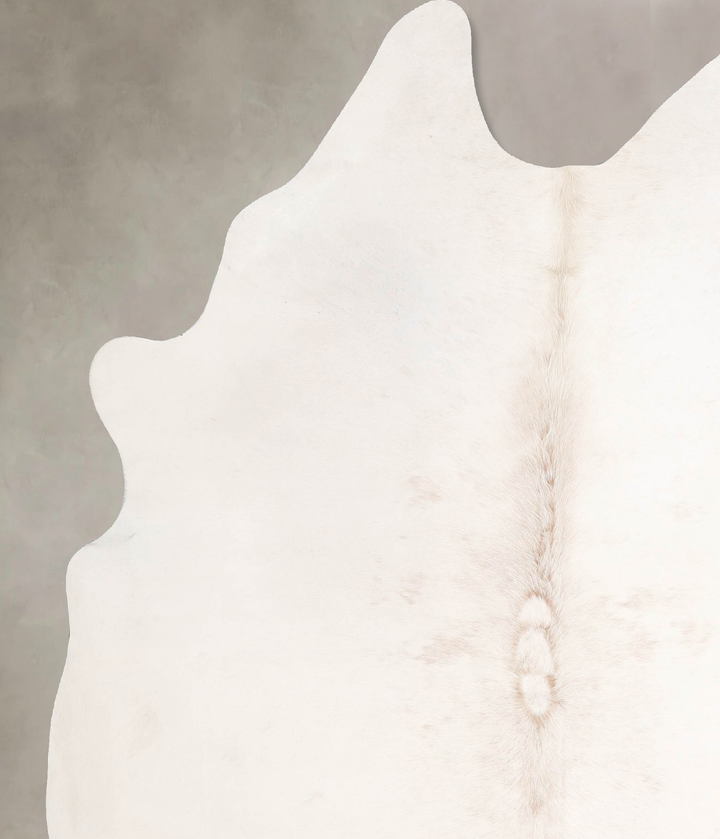 Ivory with Beige X-Large Brazilian Cowhide Rug 7'0"H x 5'11"W #A46914 by Hudson Hides