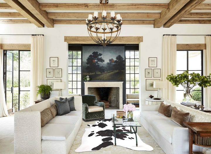 Chocolate and White X-Large Brazilian Cowhide Rug 7'5"H x 5'8"W #A46917 by Hudson Hides