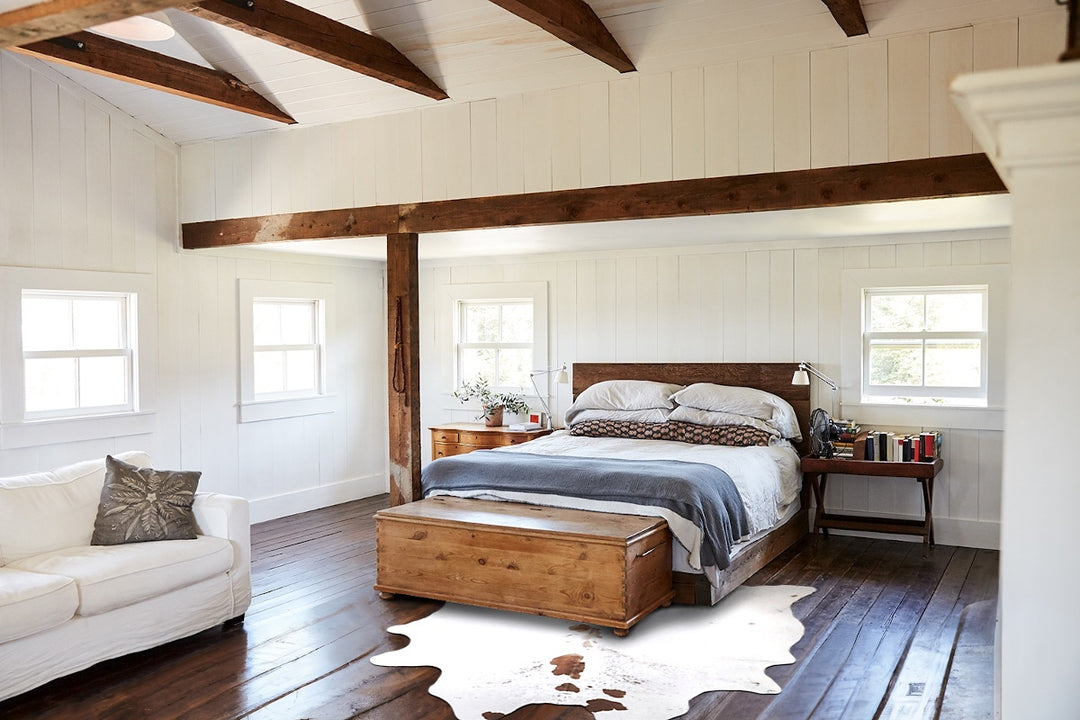 Salt and Pepper Brown X-Large Brazilian Cowhide Rug 7'7"H x 6'6"W #A46