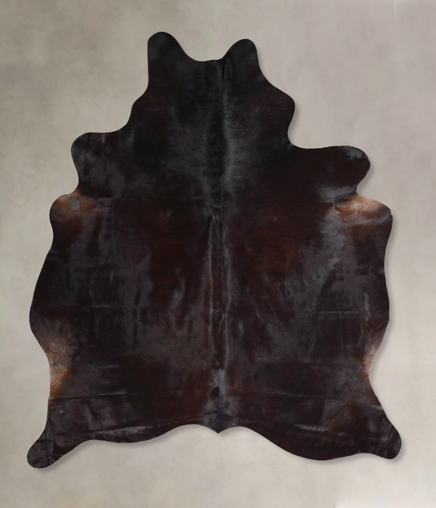 Solid Black X-Large Brazilian Cowhide Rug 7'5"H x 5'11"W #A46933 by Hudson Hides