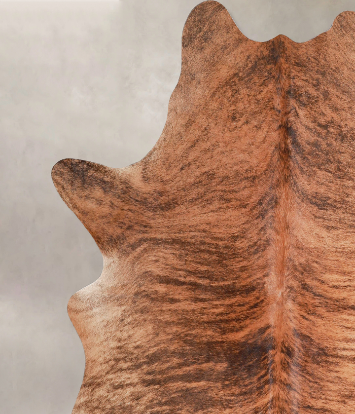 Medium Brindle X-Large Brazilian Cowhide Rug 7'4"H x 6'2"W #A46948 by Hudson Hides