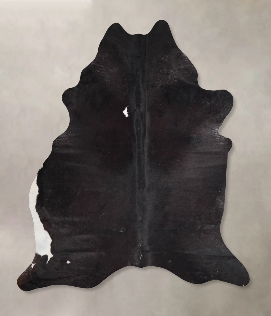 Solid Black XX-Large Brazilian Cowhide Rug 8'2"H x 6'9"W #A46962 by Hudson Hides