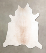Ivory with Beige XX-Large Brazilian Cowhide Rug 7'8"H x 7'4"W #A46963 by Hudson Hides