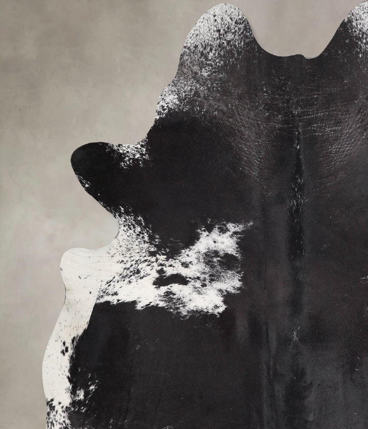 Salt and Pepper Black X-Large Brazilian Cowhide Rug 7'1"H x 6'2"W #A46967 by Hudson Hides